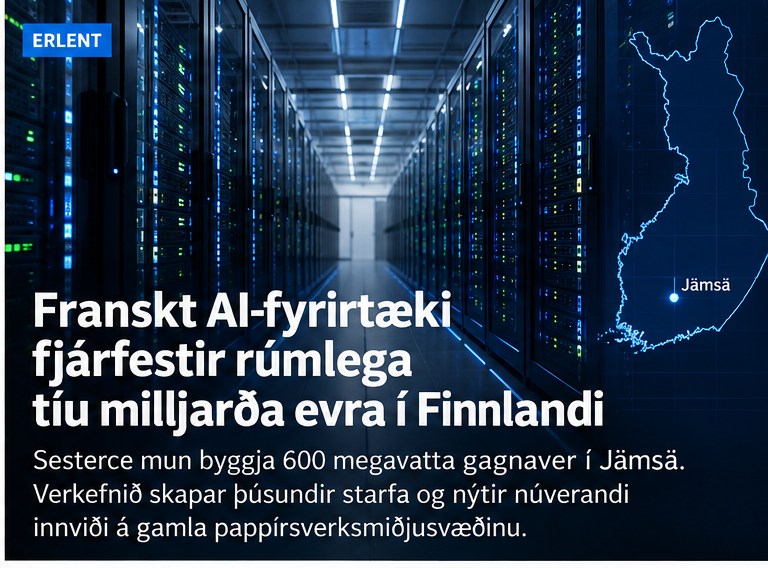Myndskreyting við grein: Gagnaver fyrir 1.400 milljarða – en fjármögnunin enn óupplýst